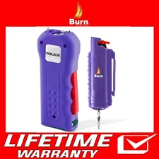 POLICE Stun Gun Burn Pepper Spray Combo for Self Defense 512 Purple