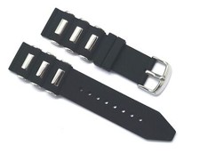22mm 24mm Black Soft Rubber Sport Diver Watch Band Strap For Invicta  Others