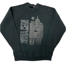 Vtg 80 s New York City EMPIRE STATE Building Raglan Streetwear 50/50 Sweatshirt