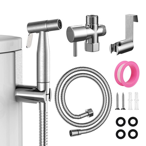 Stainless Steel Handheld Toilet Bidet Sprayer Set Kit Faucet Spray For Bathroom