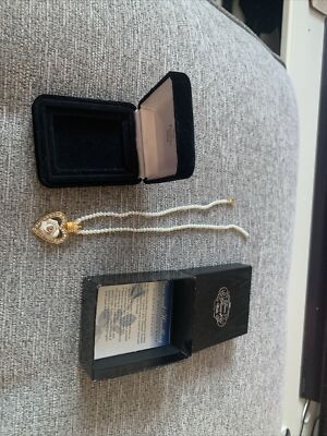 Franklin Mint Diana England Rose Diamant Anhänger 1980er Queen Royal 