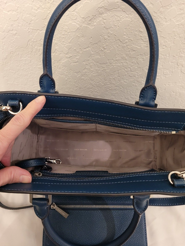 MICHAEL KORS SELMA SATCHEL GREENISH BLUE TEAL WITH WALLET & DUST BAG PRE-OWNED - Picture 3 of 6
