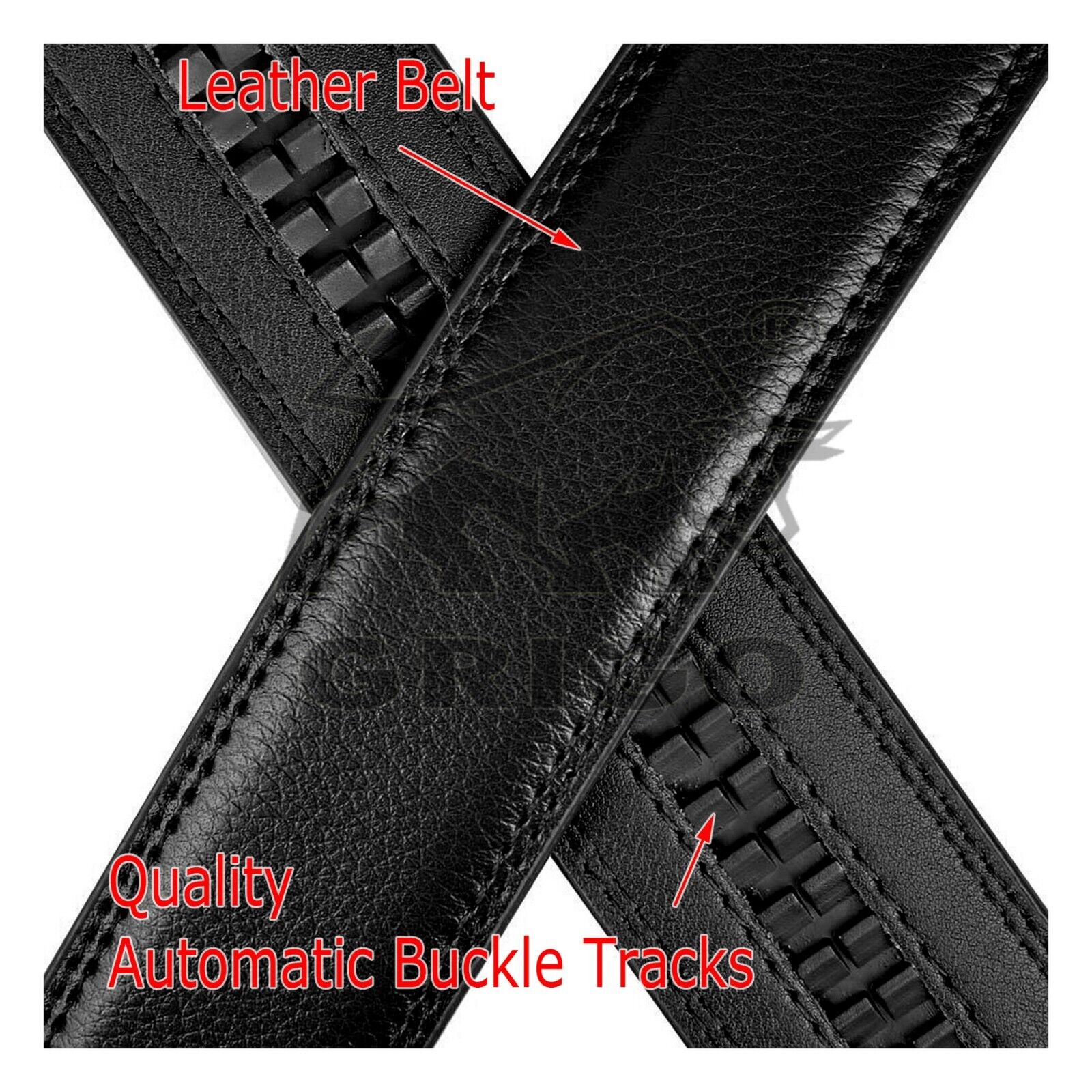 Genuine Leather Belt Mens Ratchet Dress Belts With Adjustable Automatic Buckles