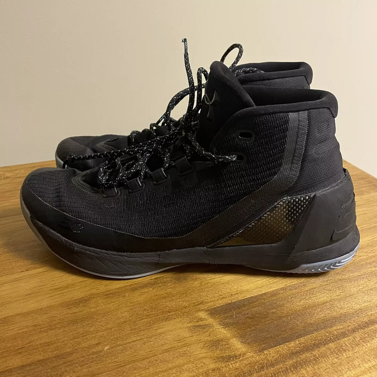 Under Armour UA SC Curry 3 Trifecta Black Basketball Shoes 1269279-004 Men’s 10