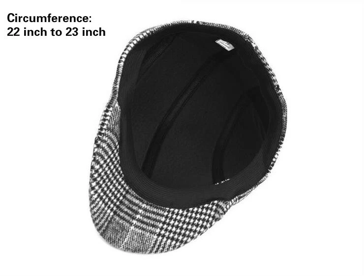 Newsboy Ivy Ascot Cabbie Gatsby Hat Cap Plaid Wool Herringbone Golf Driving - Image 2 of 4