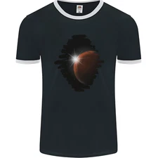 Space Planet Sun Flare Universe Mens Ringer T-Shirt FotL