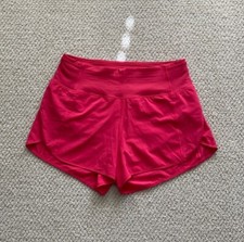 Lululemon Real Quick High Rise Short 3.5 Fuchsia Pink Size 6 EUC Speed Hotty