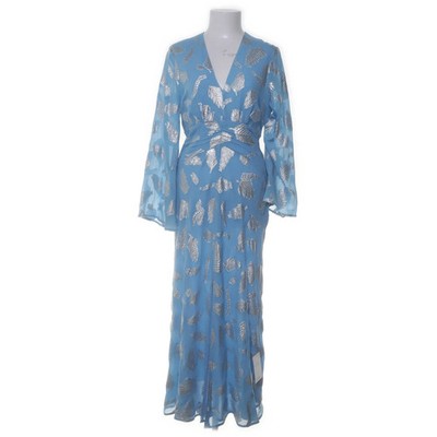 Rixo, Maxikleid, Größe: M, Blau/Silber, Polyester/Seide, Medaillon, Damen #vYK