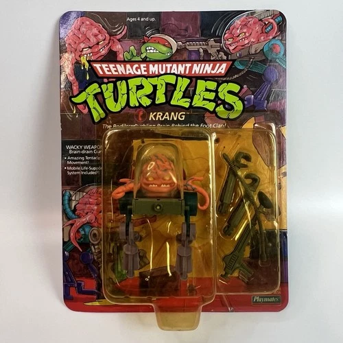 Krang TMNT Playmates 14 Back Teenage Mutant Ninja Turtles Card 1988 Vintage MOC