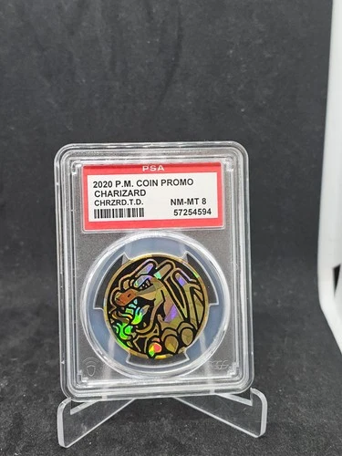 PSA 8 Charizard Theme Deck COIN Charizard Pokemon Vivid Voltage Foil Coin TCG GO
