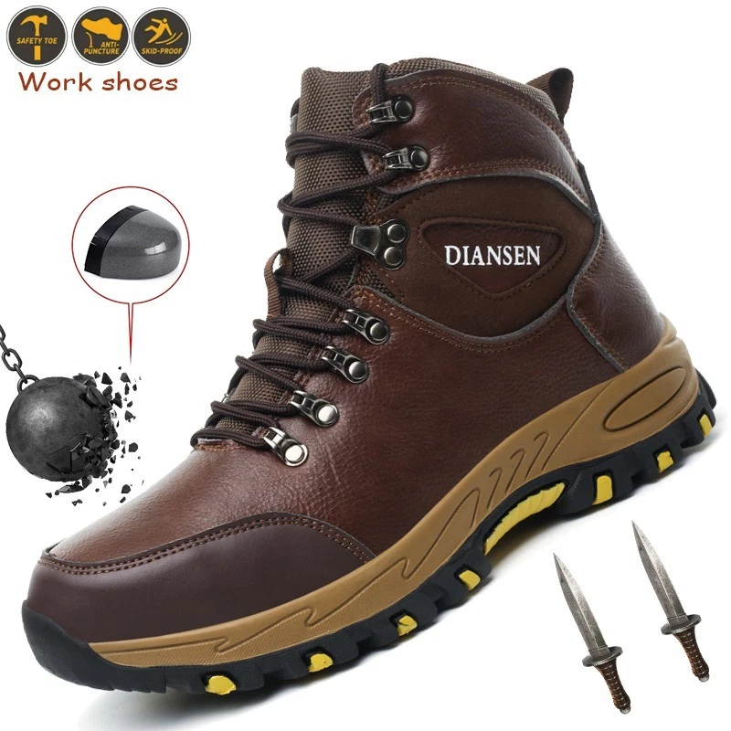 Safety Shoes Men Steel Toe boots Anti-puncture Indestructible Protective Boots