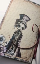 Junk Journal Booklet "STEAMPUNK CIRCUS" HANDMADE Clowns, Steampunk LG 9"x6"