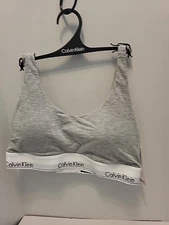 Calvin Klein Lightly Lined Bralette Grey Size Large NWT