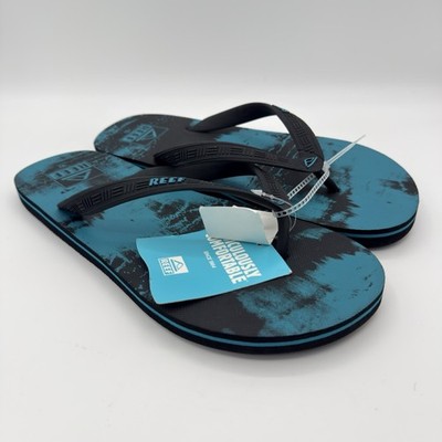 REEF Men's Seaside Prints Washed Aqua Sizes 10 Or 11  Flip Flop Sandal Brand NEW