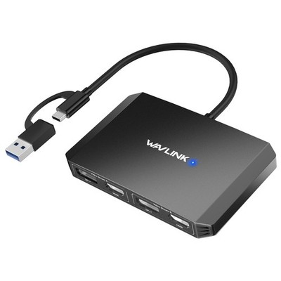 WAVLINK USB C to DisplayPort and HDMI Adapter Dual Monitor Hub Dual HDMI Dual DP