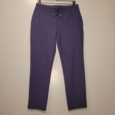 #ad Dalia Straight Leg Pull On Tie Waist Pants Women#x27;s Size M Navy Blue $15.00