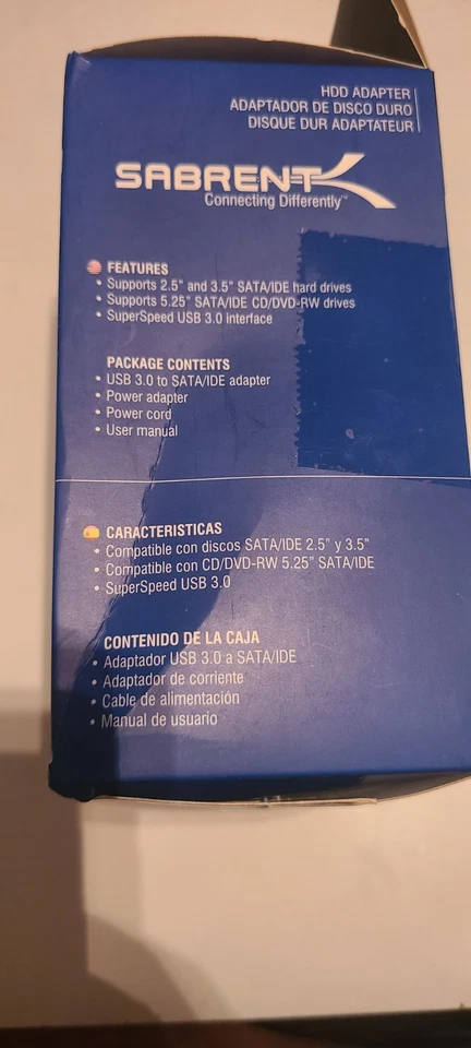 Sabrent USB-DS12 USB 3.0 HARD DRIVE READER READS SSD/SATA/IDE 2.5/3.5/5.25 - Image 2 of 4