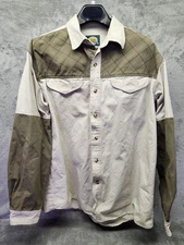 Cabelas Outdoor Gear Shirt Men's XL Beige Hunting Shooting Shoulder Pad Button 