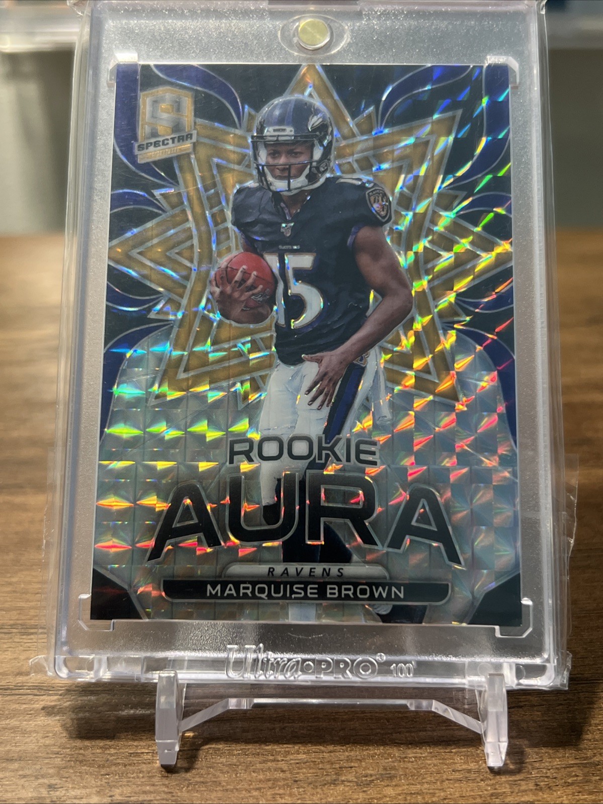Marquise Brown Panini Spectra Rookie Aura #RA11 Neon Orange