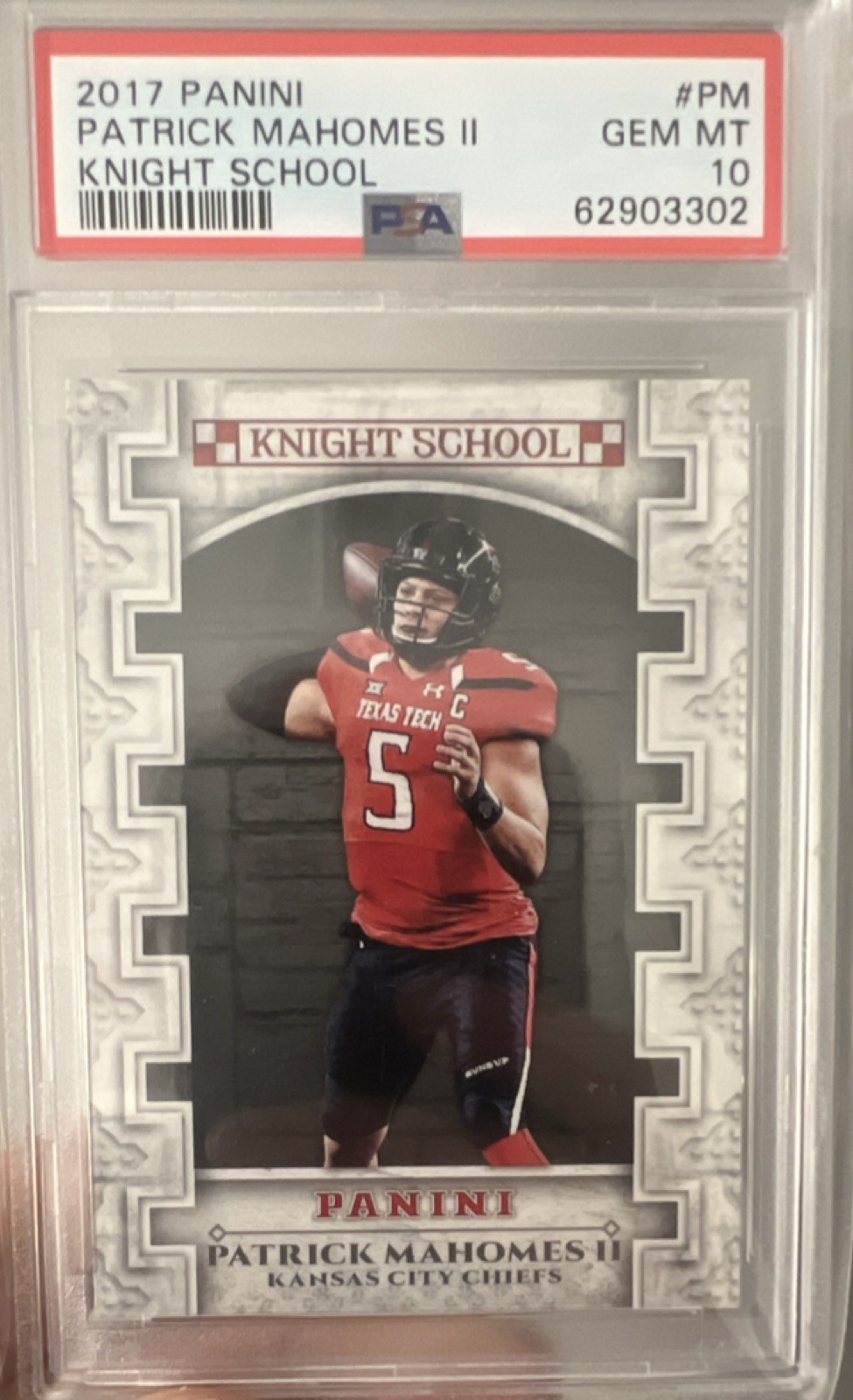 Patrick Mahomes Panini Knight School #PM Base