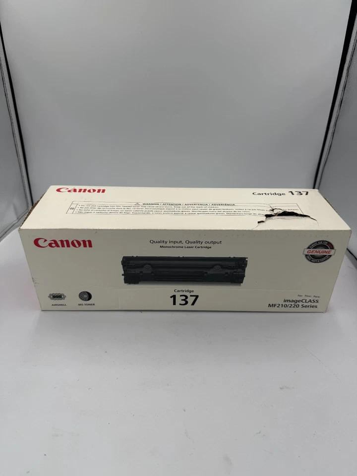 Cartucho de Toner Genuíno Canon 137 Impressora a Laser, MF210, 220, 230, 240 NOVO LACRADO - Imagem 2 de 4