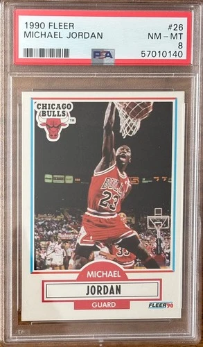 1990 Fleer #26 Michael Jordan PSA 8 NM-MT Chicago Bulls HOF GOAT