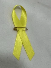 Approx 200 PCS Yellow Satin Ribbon Pins Cancer Awareness Brooch for Events Child