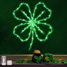 St Patricks Day Decorations, 60LEDs Irish Shamrock St Patricks Day Window Decora
