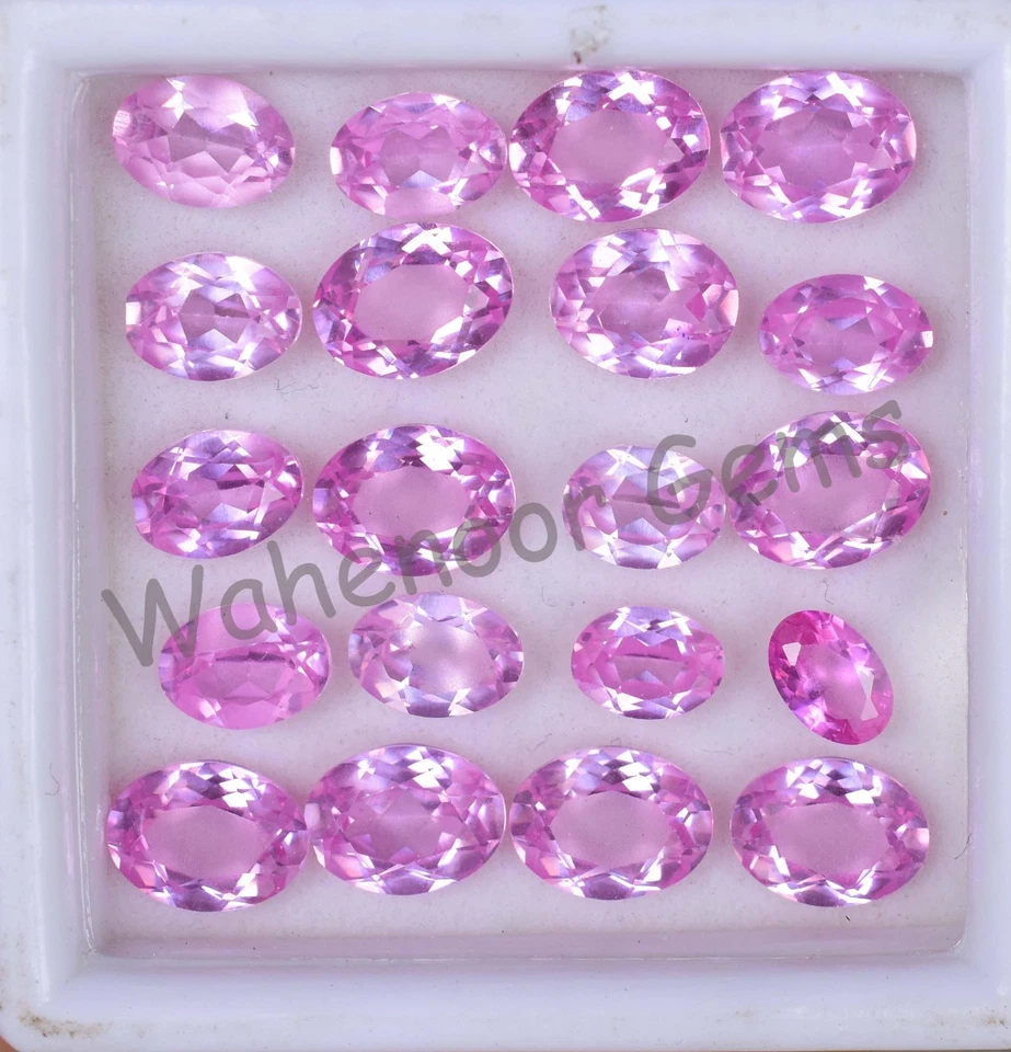 20 Pcs Natural MOGOK Pink Ruby 7.60 mm Oval Certified AAA+ Loose Gemstone - Image 4 of 4
