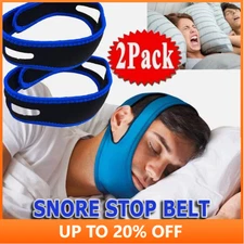 2PCS Anti Snore Chin Strap Stop Snoring Belt For Sleep Apnea Support Solution