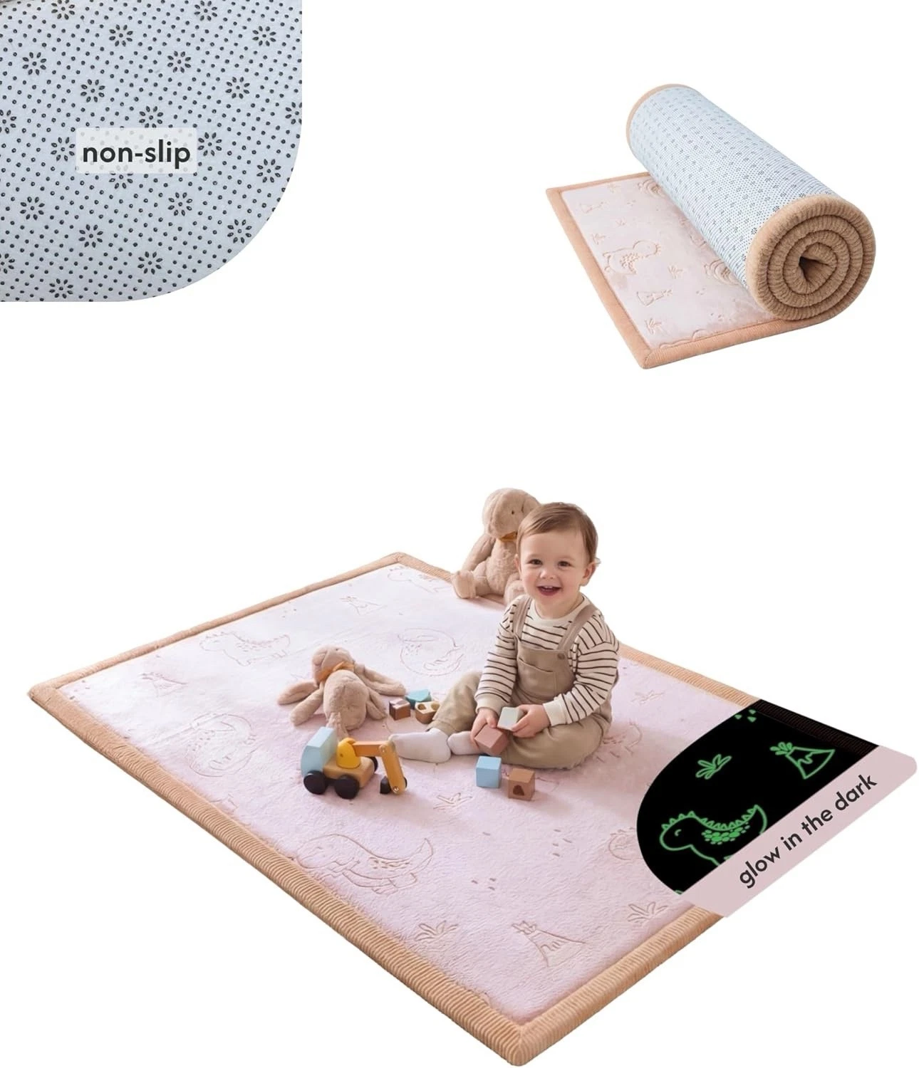 Hakuna Matte GlowCloud Baby Play Mat for Floor 47”x 67” Dinosaurs –
Opens in a new window or tab