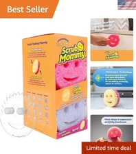 Elegant 6-Pack Scrub Mommy Kitchen Sponges with Daddy Caddy - Stain & Odor Free