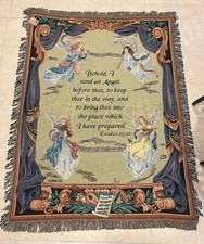 Vintage Angel Symphony Multi Color Tapestry Throw 51” X 68” Made In USA NWT Rare