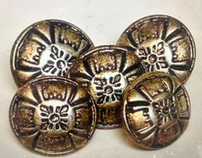 buttons metal silver tone 5/8" shank 7 pcs