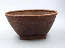 Vintage Rattan and Bamboo Woven Filipino Labba/Grain Basket 13in x 6in