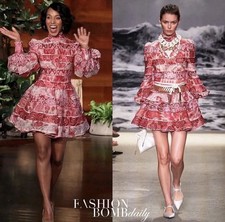 Zimmermann Wavelength Spliced Print Silk Mini Dress Size 0/XS Kerry Washington