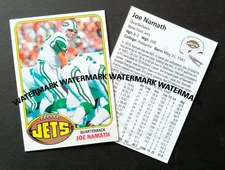 1976 Joe Namath NY Jets Custom Hand Made Art Card
