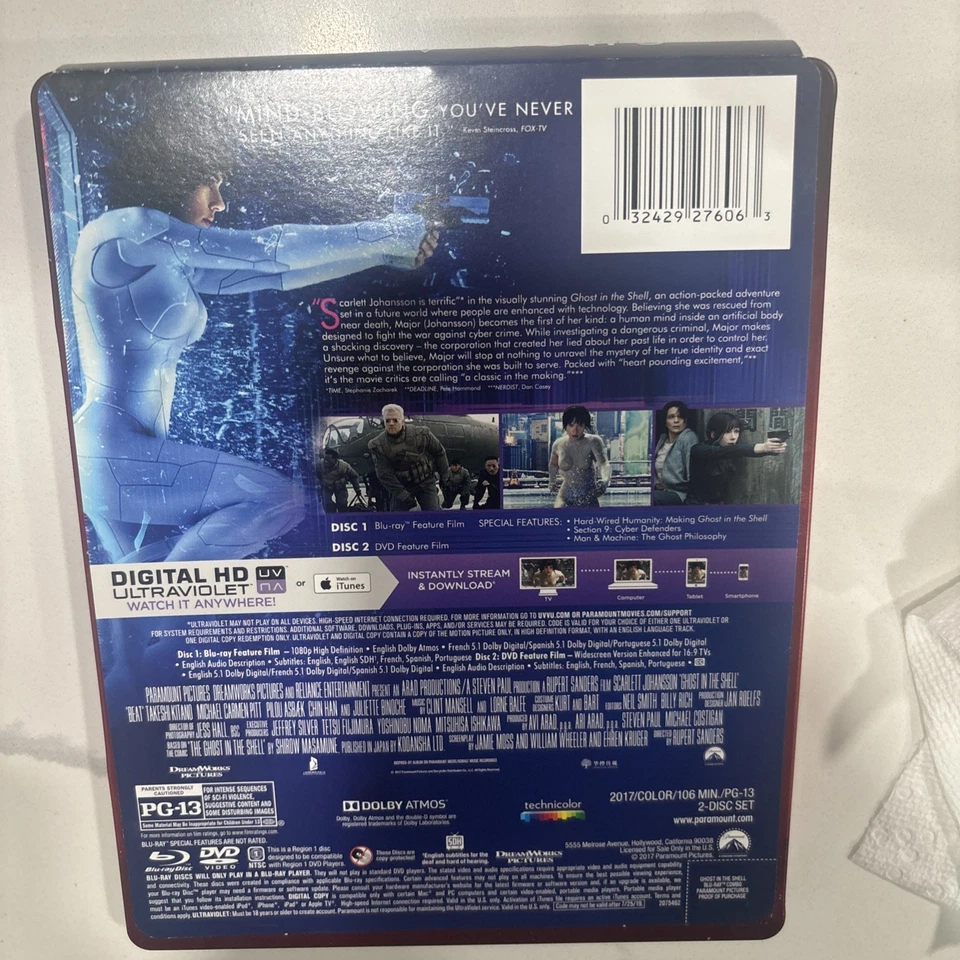 Ghost in the Shell (2017) Best Buy Steelbook. Free Shipping. NO MOVIE, CASE ONLY - Image 2 of 2