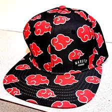 Naruto Hat Mens Snapback Black/Red Bioworld Shippuden Akatsuki Clouds