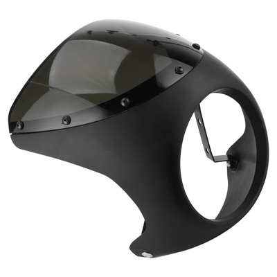 ༝Matte Black 7in Headlight Fairing Wind Deflector Windshield For Motorcycle