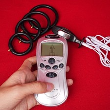 Male E-Stim Shock Penis Rings Insert Plug Host Pulse Power Cable Enlarge SM