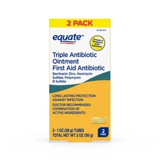 Equate First Aid Triple Antibiotic Ointment Infection Protection, 2 - 1 oz tubes