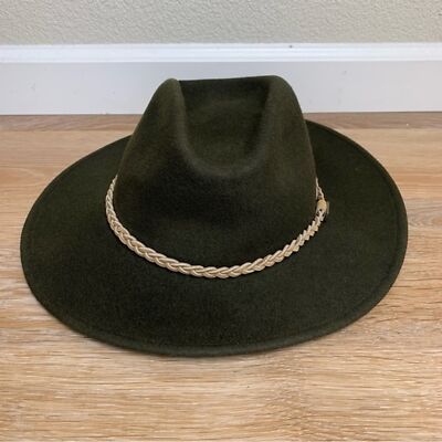 Wrangler 100 wool - cowboy hat / silver dollar size 7 1/8 Wrangler Black Rugged Wear Cowboy Hat 7 1/8 100% wool  main image 4
