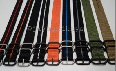 JaysAndKays  22mm 1-Piece 3-Ring Heavy Duty Diver Watch Strap