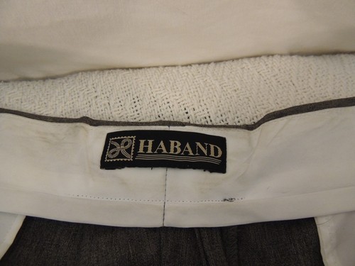 Haband Dress Pleat Dress Pants Men's 38x32 Greenish Grey Button & Latch 50907 - Picture 3 of 12