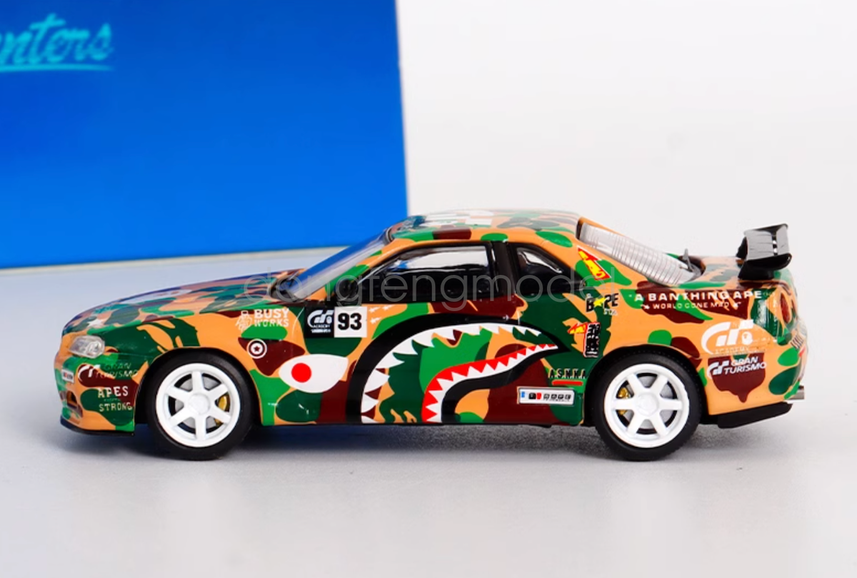SH 1:64 Scale Green Skyline R34 Shark #93 Sports Car Model Diecast