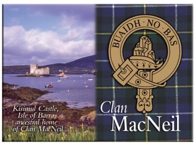 MacNeil Scottish Clan Metallic Souvenir Bild Kühlschrankmagnet Scottish Gift