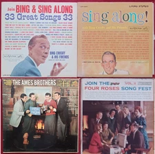 BING CROSBY / AMES BROTHERS / FOUR ROSES Vinyl 4 LP Album Lot SING ALONG RECORDS