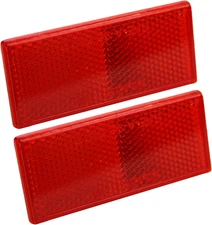 Rectangular Stick-On Reflector, Red, 2 Pack