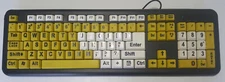 Assistive Yellow-White USB Keyboard Mouse Combo -Excellent Pre-Owned